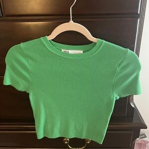 Zara Green Crop Top